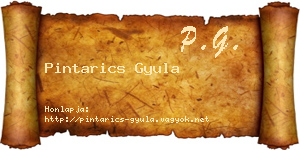 Pintarics Gyula névjegykártya